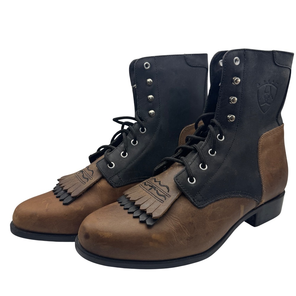 Ariat Heritage Lacer II Women's Brown Black Leather Western Boots Size 9M